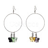 Butterfly Glass Dangle Earrings EJEW-JE05836-1