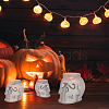SUPERFINDINGS 3Pcs 3 Style Halloween Skull Candle Silicone Statue Molds CAND-FH0001-04-5