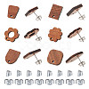 ARRICRAFT 24Pcs 6 Style Wood Stud Earring Findings WOOD-AR0001-32-1