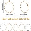 Unicraftale 30Pcs 5 Colors Ion Plating(IP) 316 Surgical Stainless Steel Hoop Earrings Findings STAS-UN0030-95-6