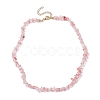 Synthetic Cherry Quartz Glass Chip Beaded Necklace NJEW-JN04616-01-4