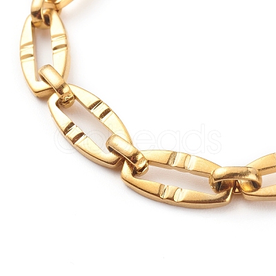 304 Stainless Steel Oval Link Chain Bracelets X-BJEW-JB06101-01-1