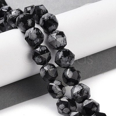 Natural Snowflake Obsidian Beads Strands G-NH0021-A09-02-1