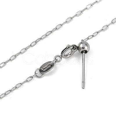 304 Stainless Steel Cable Chain Necklaces NJEW-H042-02P-1