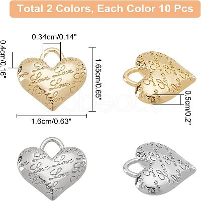 Nbeads 20Pcs 2 Colors Alloy Pendants FIND-NB0002-39-1