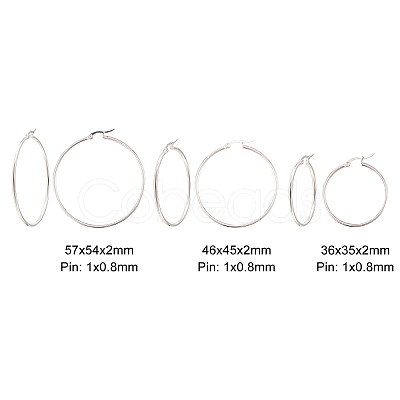 304 Stainless Steel Hoop Earrings EJEW-CJ0001-01-1