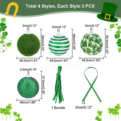 Saint Patrick's Day Theme Foam Ball Pendant Decorations AJEW-WH0317-93B-1