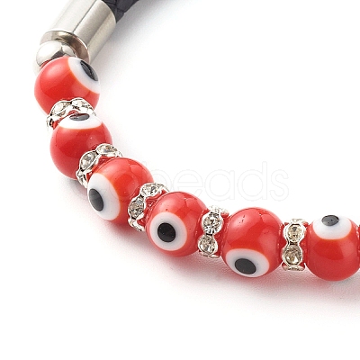 Handmade Lampwork Evil Eye Beaded Bracelets BJEW-JB06379-04-1