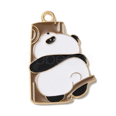 Golden Plated Alloy Enamel Pendants ENAM-Q504-03G-01-1