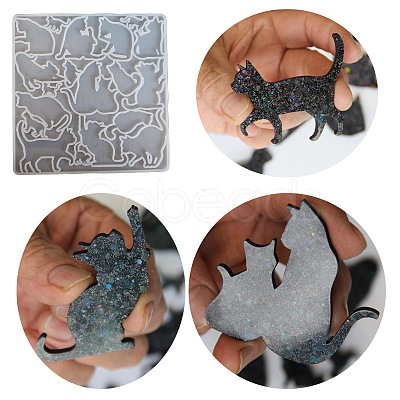 Cat Shape DIY Silhouette Silicone Molds PW-WG34616-01-1