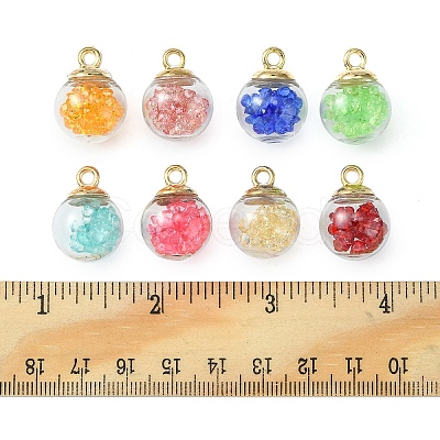 20Pcs Transparent Glass Bottle Pendants GLAA-FS0001-40-1