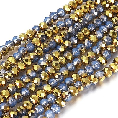 Electroplate Glass Beads Strands EGLA-A034-J8mm-O01-1