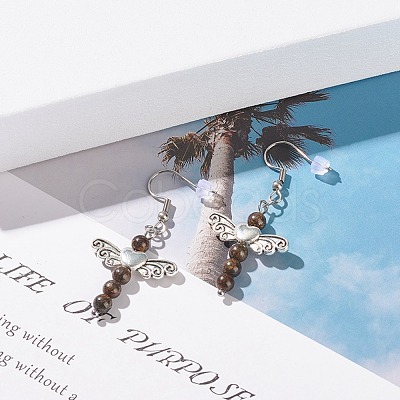 Alloy Angel Dangle Earrings EJEW-JE04872-1