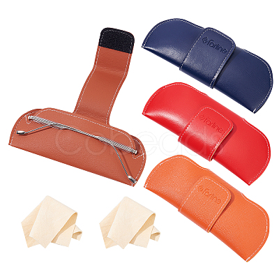 Nbeads 2pcs PVC Leather Eyeglasses Case AJEW-NB0003-41-1