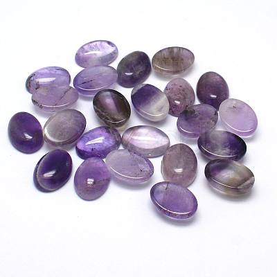 Natural Amethyst Gemstone Oval Cabochons X-G-J329-13-10x14mm-1