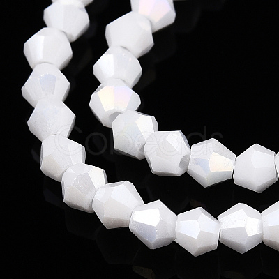 Opaque Solid Color Electroplate Glass Beads Strands EGLA-A039-P2mm-B15-1