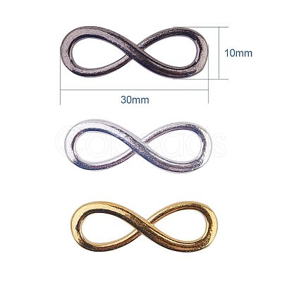 Multicolor  Infinity Charm Pendant 30x10x2mm Connector Link Random PALLOY-PH0004-01M-1