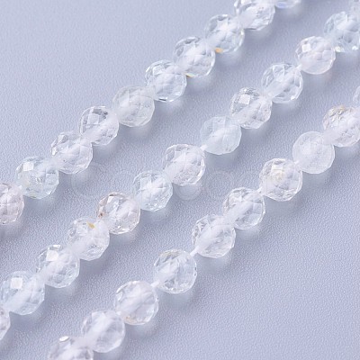 Natural White Topaz Beads Strands X-G-F619-28-4mm-1