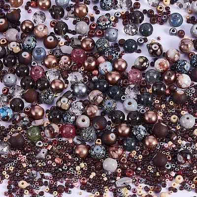 2 Bag Glass Round Beads Set JX547L-1