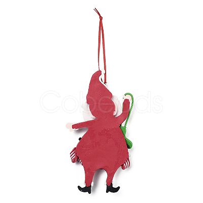 Christmas Santa Claus Handmade Polymer Clay Pendant Decorations HJEW-P017-01B-1