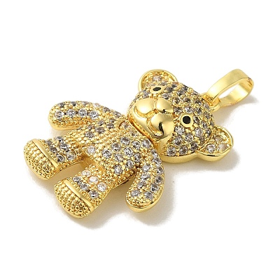 Brass Micro Pave Cubic Zirconia Pendants KK-Z042-16G-01-1