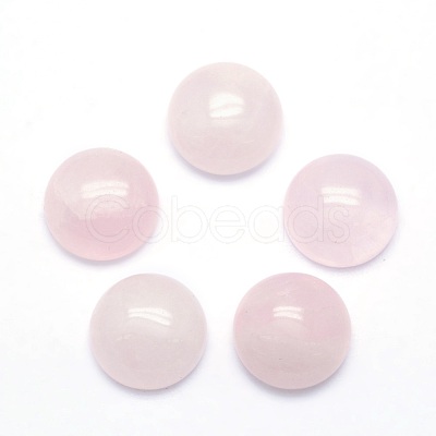 Natural Rose Quartz Cabochons X-G-P393-R20-12mm-1