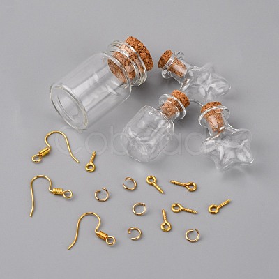 DIY Glass Wishing Bottles Dangle Earring Making Kit DIY-FS0002-75-1