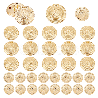 PandaHall Elite 40Pcs 2 Style 4-Hole Brass Buttons FIND-PH0006-90-1