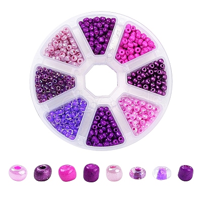 8 Style 6/0 Glass Round Seed Beads SEED-YW0001-39C-1