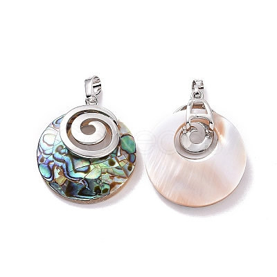 Natural Paua Shell Pendants KK-F751-C03-01-1