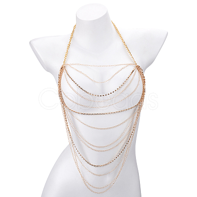 Iron Tassel Body Chain AJEW-WH0348-222KCG-1