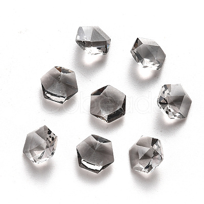 Hexagon Transparent Glass Cabochons MRMJ-T009-151-1