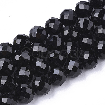 Natural Black Tourmaline Beads Strands G-S345-6mm-002-1