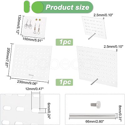 FINGERINSPIRE 2 Sets 2 Styles Detachable Transparent Acrylic Earring Display Stands EDIS-FG0001-53-1