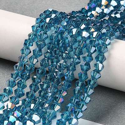 Transparent Electroplate Glass Beads Strands GLAA-F029-2mm-A01-1