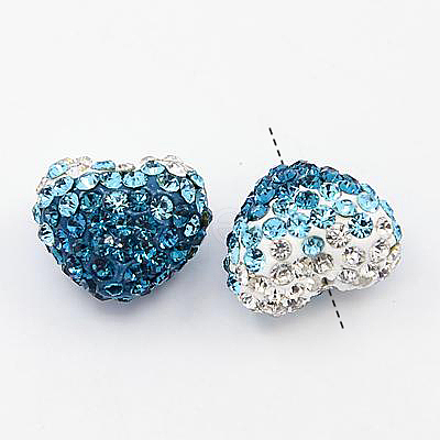 Polymer Clay Rhinestone Beads X-RB-A049-M-1