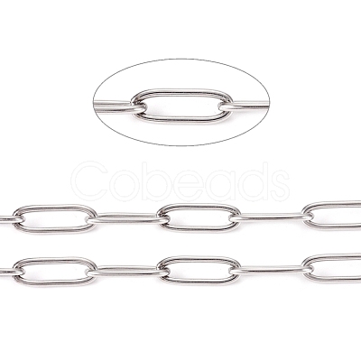 Tarnish Resistant 304 Stainless Steel Paperclip Chains CHS-L022-02B-1