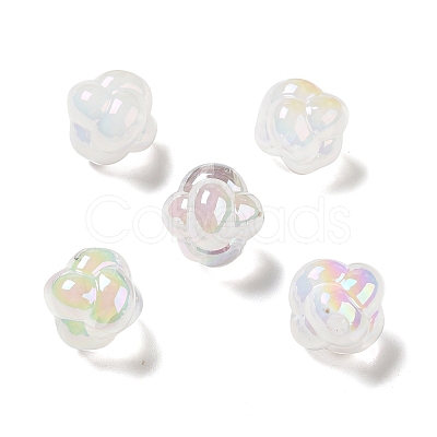 UV Plating Rainbow Iridescent Acrylic Beads PACR-M002-02D-1