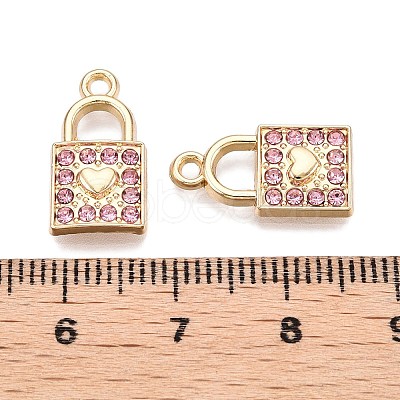 Rack Plating Alloy Rhinestone Pendants FIND-N005-29G-B-1