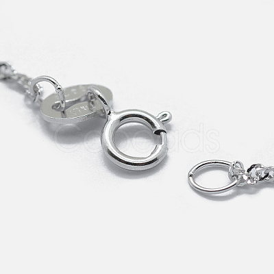 Anti-Tarnish Rhodium Plated 925 Sterling Silver Singapore Chain Necklaces STER-F039-40cm-06P-1