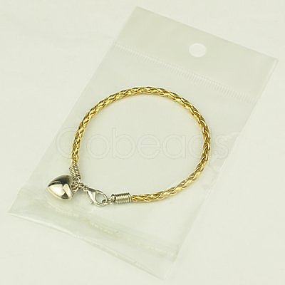 PU Leather Braided Charm Bracelets BJEW-JB00785-18-1