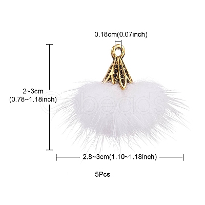 Faux Mink Fur Tassel Pendant Decorations FIND-YW0002-24D-1