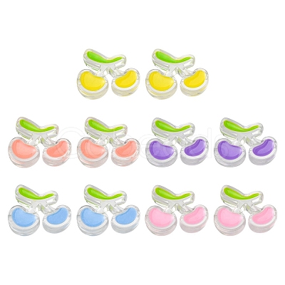 10Pcs 5 Colors Transparent Acrylic Enamel Beads TACR-YW0001-73-1