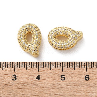 Rack Plating Brass Micro Pave Cubic Zirconia Slide Charms KK-C084-34G-Q-1