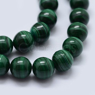 Natural Malachite Beads Strands G-F571-27AA2-10mm-1