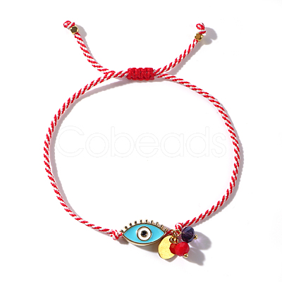 Fashion Adjustable Enamel Evil Eye Link Bracelets IX5964-1