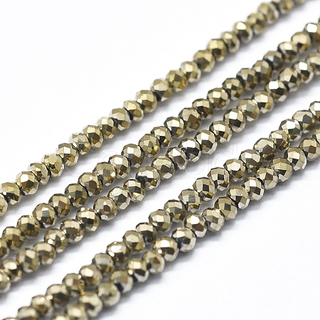 Electroplate Glass Beads Strands GLAA-F079-A-FP06-1