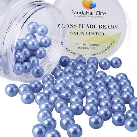 Pearlized Glass Pearl Round Beads HY-PH0001-10mm-015-1