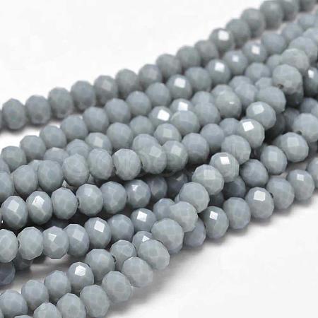 Faceted Rondelle Glass Beads Strands GLAA-I033-6mm-21-1