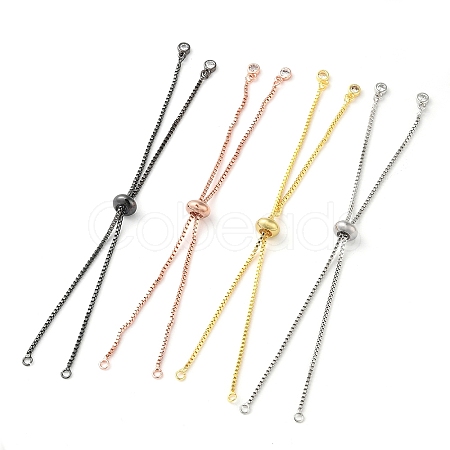 Rack Plating Adjustable Brass Slider Bracelet Making KK-M269-25-1